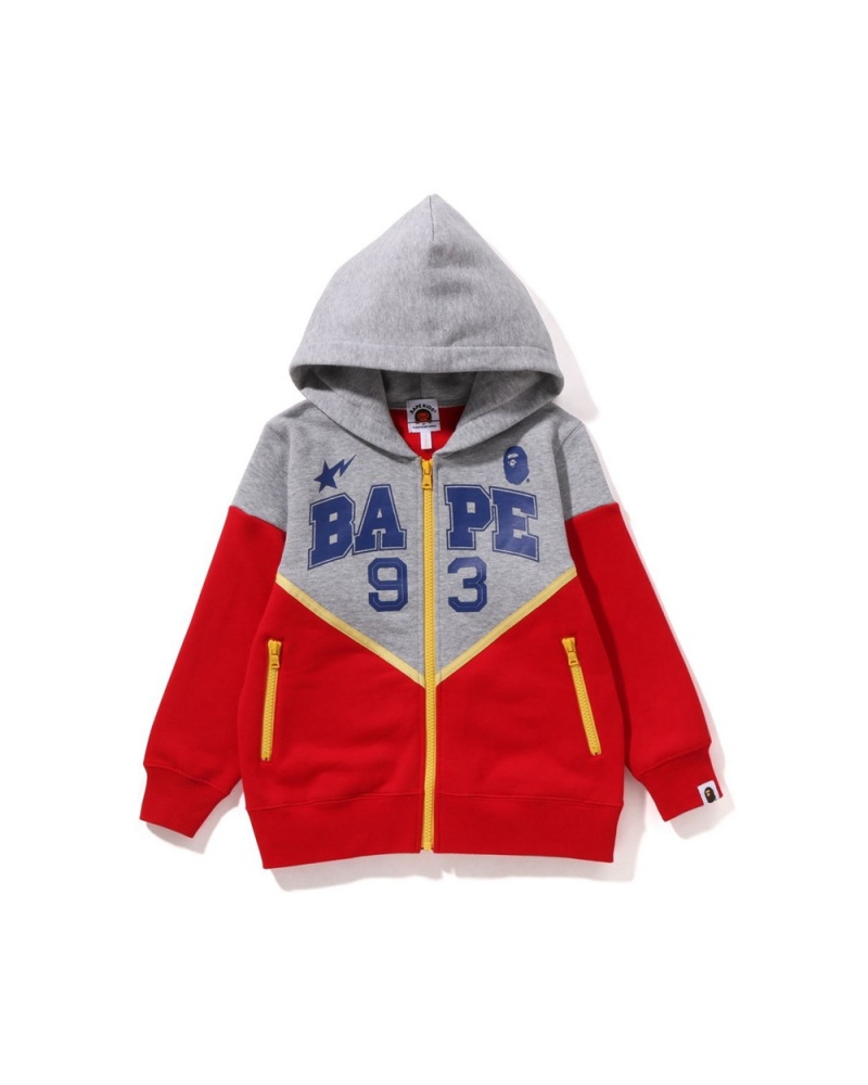 Vêtements D'extérieur Bape Zip Hoodie Rouge Clair Enfant | NSN-93963019